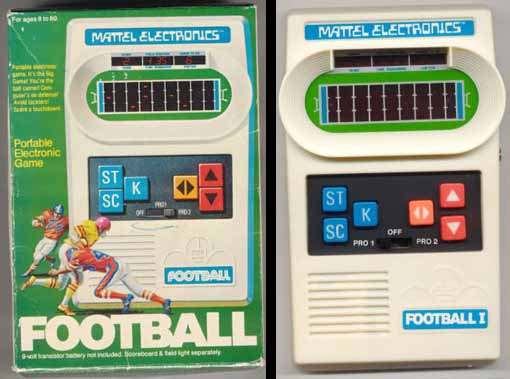 electronic football game from the 70s